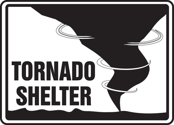 Safety Sign: Tornado Shelter (Graphic) 7" x 10" Dura-Plastic 1/Each - MFEX506XT