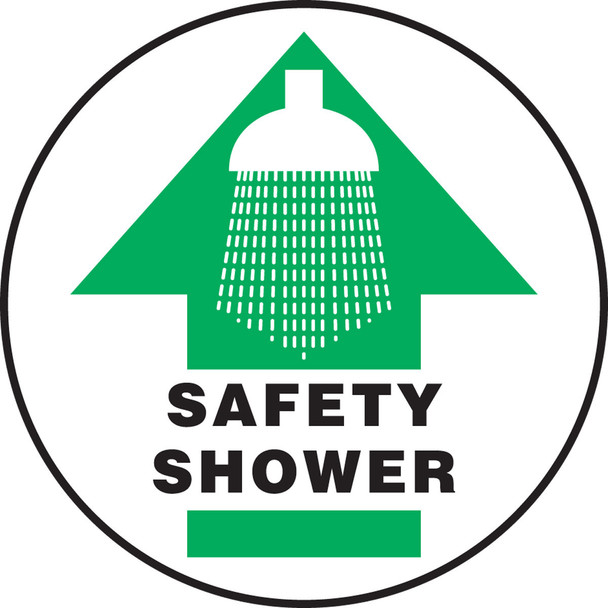 Slip-Gard Floor Sign: Safety Shower (Graphic And Arrow) 8" Slip-Gard / - MFS1608
