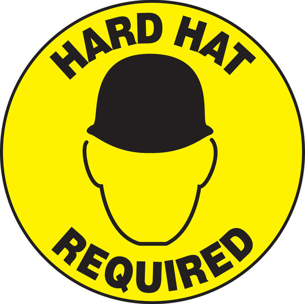 Slip-Gard Floor Sign: Hard Hat Required 17" Slip-Gard / - MFS201