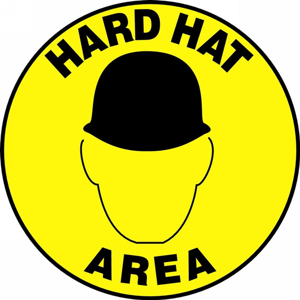 Slip-Gard Floor Sign: Hard Hat Area 17" Slip-Gard / - MFS232
