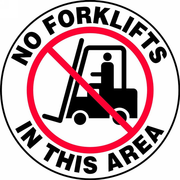 Industrial Traffic Floor Sign: No Forklifts In This Area 8" Slip-Gard / - MFS846
