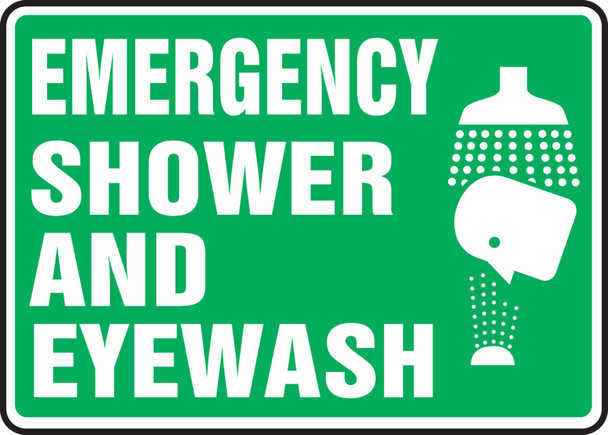 Safety Sign: Emergency Shower And Eyewash 7" x 10" Aluminum / - MFSD450VA