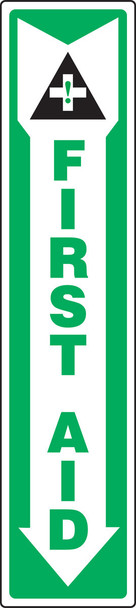 First Aid Sign: First Aid (Below) 18" x 4" Adhesive Vinyl / - MFSD500VS