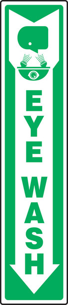 Safety Sign: Eye Wash (Down Arrow) 18" x 4" Accu-Shield 1/Each - MFSD508XP