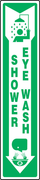 Safety Sign: Shower - Eye Wash 18" x 4" Adhesive Dura-Vinyl / - MFSD510XV