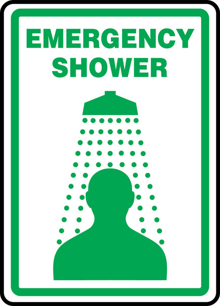 Safety Sign: Emergency Shower (Graphic) 14" x 10" Aluma-Lite 1/Each - MFSD519XL