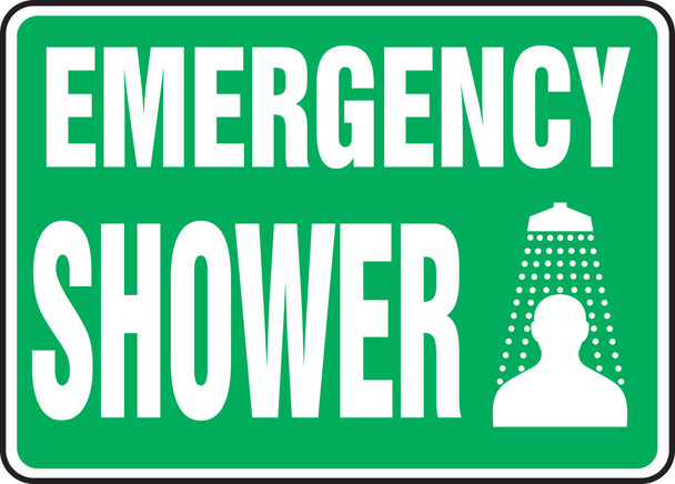 Safety Sign: Emergency Shower 10" x 14" Dura-Plastic 1/Each - MFSD537XT