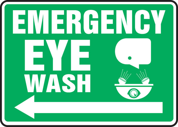 Safety Sign: Emergency Eye Wash 10" x 14" Plastic / - MFSD539VP