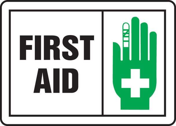 Safety Sign: First Aid 7" x 10" Dura-Plastic 1/Each - MFSD594XT