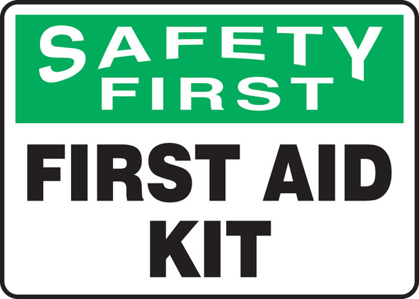 OSHA Safety First Safety Sign: First Aid Kit 7" x 10" Aluma-Lite 1/Each - MFSD900XL