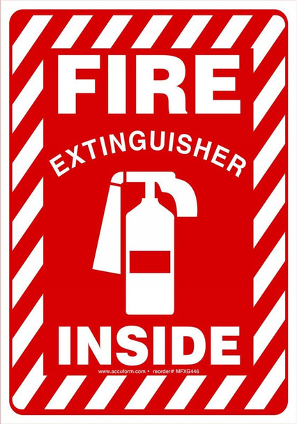 Safety Sign: Fire Extinguisher Inside (Graphic) 10" x 7" Dura-Plastic 1/Each - MFXG446XT
