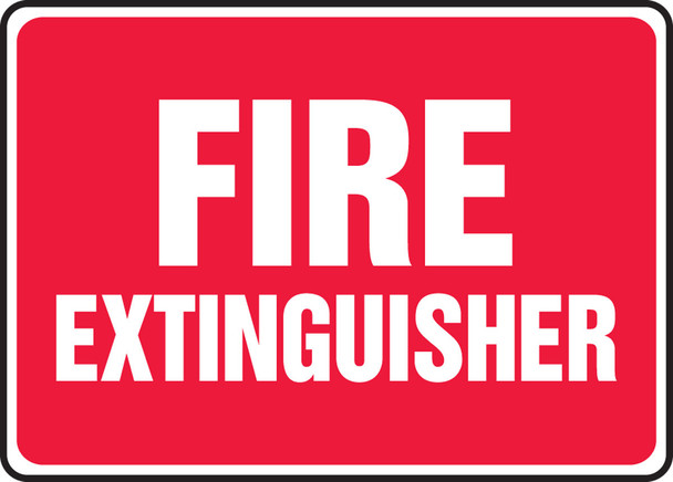 Safety Sign: Fire Extinguisher (Red Background) 7" x 10" Dura-Plastic 1/Each - MFXG477XT