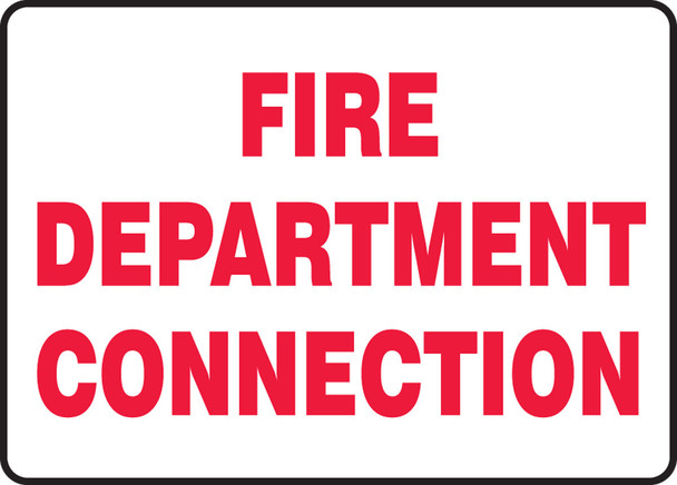 Safety Sign: Fire Department Connection 7" x 10" Adhesive Vinyl / - MFXG481VS