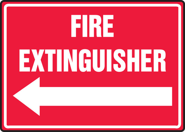 Safety Sign: Fire Extinguisher (Left Arrow) 10" x 14" Aluminum 1/Each - MFXG483VA