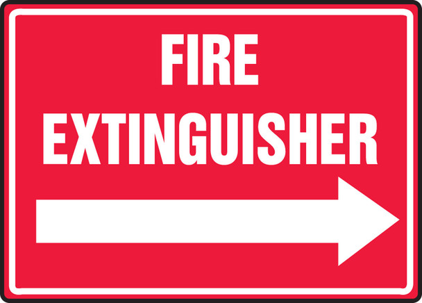 Safety Sign: Fire Extinguisher (Right Arrow) 10" x 14" Aluminum 1/Each - MFXG484VA