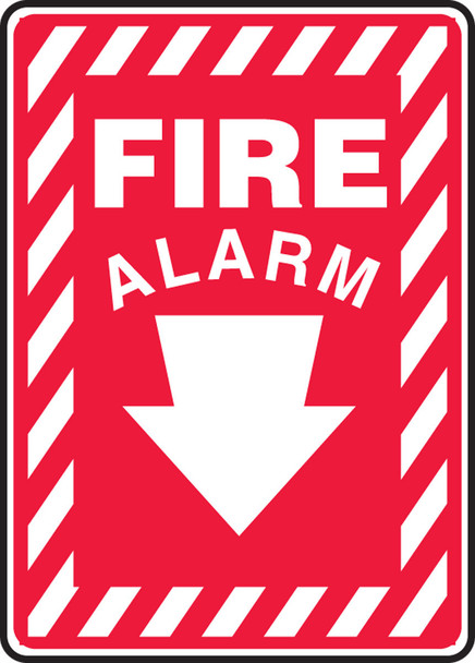 Safety Sign: Fire Alarm (Down Arrow) 7" x 5" Adhesive Vinyl 1/Each - MFXG501VS