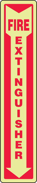 Glow-In-The-Dark Safety Sign: Fire Extinguisher (Down Arrow) 18" x 4" Lumi-Glow Flex / - MFXG551GF