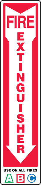 Safety Sign: Fire Extinguisher (Down Arrow) Use On All Fires 18" x 4" Aluma-Lite 1/Each - MFXG578XL