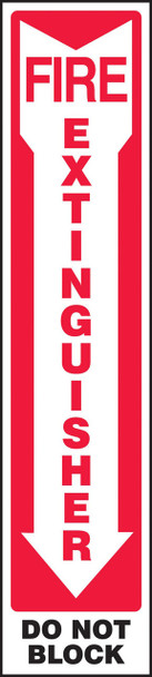 Safety Sign: Fire Extinguisher (Down Arrow) Do Not Block English 18" x 4" Accu-Shield 1/Each - MFXG580XP