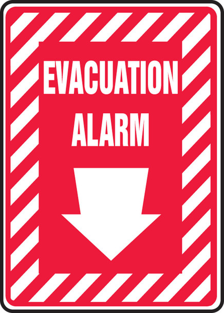 Safety Sign: Evacuation Alarm (Down Arrow) 14" x 10" Accu-Shield 1/Each - MFXG585XP