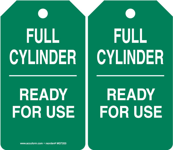 Cylinder Status Safety Tag: Full Cylinder- Ready For Use PF-Cardstock / - MGT203CTP