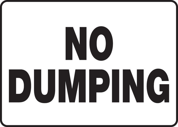 Safety Sign: No Dumping 10" x 14" Accu-Shield 1/Each - MHSK542XP