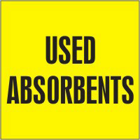 Drum & Container Labels: Used Absorbents 6" x 6" Adhesive-Poly Sheet / - MHZW507EVC