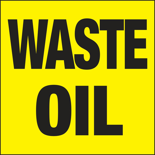 Drum & Container Labels: Waste Oil 6" x 6" Adhesive Coated Paper / - MHZW514PSP