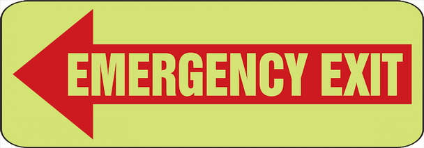 Emergency Exit Safety Sign 3 1/2" x 10" Lumi-Glow Plastic 1/Each - MLEX524GP