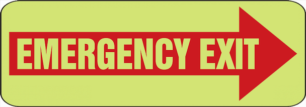 Emergency Exit Safety Sign 3 1/2" x 10" Lumi-Glow Flex 1/Each - MLEX526GF