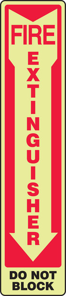 Glow-In-The-Dark Safety Sign: Fire Extinguisher - Do No Block 18" x 4" Lumi-Glow Flex / - MLFX509GF