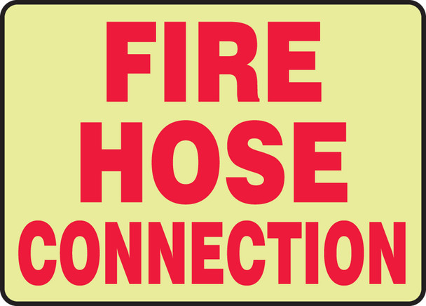 Glow-In-The-Dark Safety Sign: Fire Hose Connection 10" x 14" Lumi-Glow Flex 1/Each - MLFX512GF