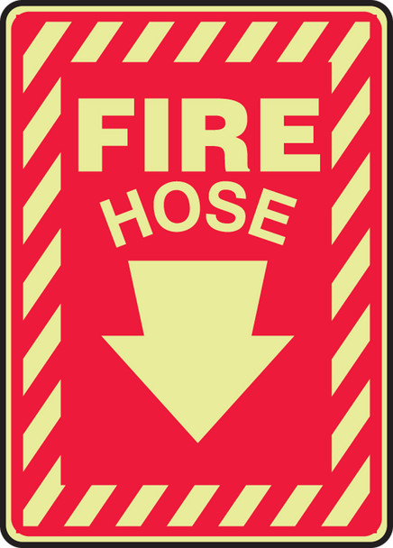 Glow-In-The-Dark Safety Sign: Fire Hose 14" x 10" Lumi-Glow Flex 1/Each - MLFX518GF