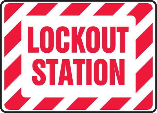 Safety Sign: Lockout Station 10" x 14" Aluminum 1/Each - MLKT510VA