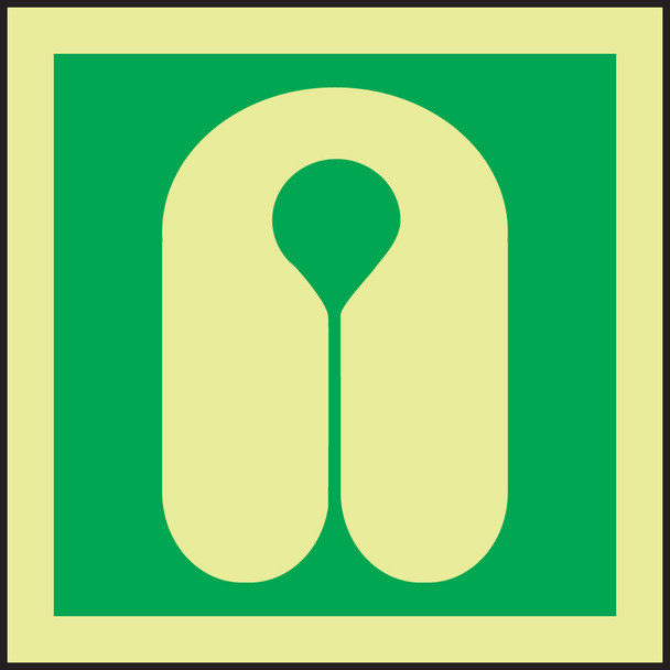 IMO Evacuation & First Aid Sign: Life Jacket 6" x 6" Lumi-Glow Dura-Plastic 1/Each - MLMR120GX