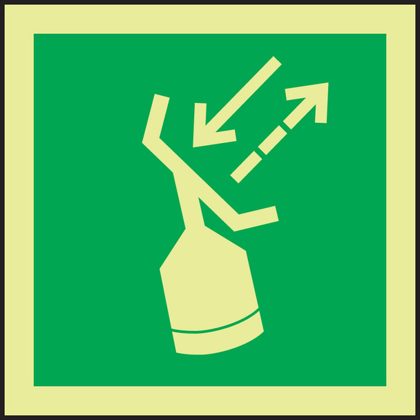 IMO Evacuation & First Aid Sign: Radar Transponder 6" x 6" Lumi-Glow Dura-Adhesive 1/Each - MLMR130GE