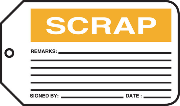 Safety Tag: Scrap RP-Plastic 25/Pack - MMT308PTP