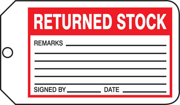 Safety Tag: Returned Stock PF-Cardstock 25/Pack - MMT340CTP