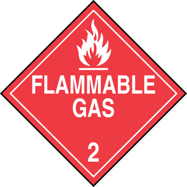 DOT Placard: Hazard Class 2 - Gases (Flammable Gas) 10 3/4" x 10 3/4" Magnetic Vinyl 25/Pack - MPL202MG25