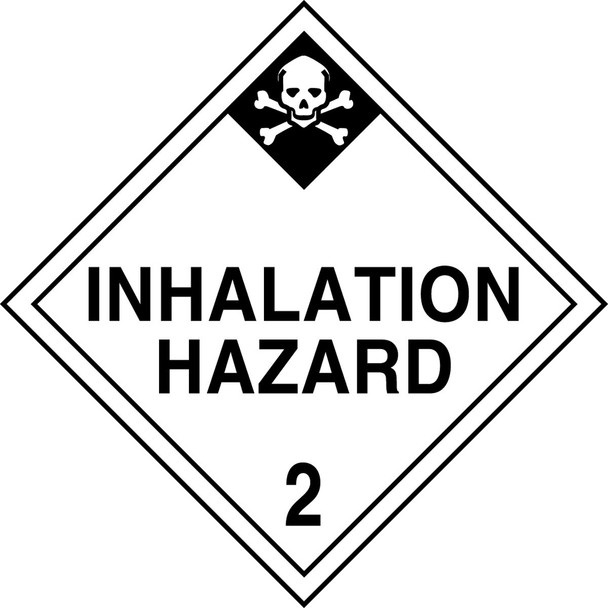 DOT Placard: Hazard Class 2 - Inhalation Hazard 10 3/4" x 10 3/4" Magnetic Vinyl 100/Pack - MPL205MG100