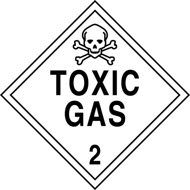 DOT Placard: Hazard Class 2 - Toxic Gas 10 3/4" x 10 3/4" Plastic / - MPL206VP50