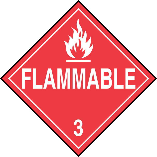 DOT Placard: Hazard Class 3 - Flammable Liquids (Flammable) 10 3/4" x 10 3/4" Plastic / - MPL301VP1
