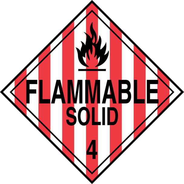 DOT Placard: Hazard Class 4 - Flammable Solids (Flammable Solid) 10 3/4" x 10 3/4" Magnetic Vinyl 25/Pack - MPL401MG25