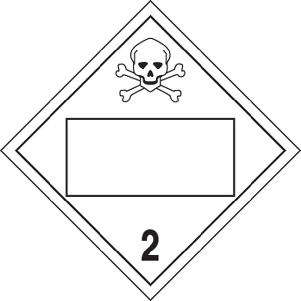Blank DOT Placard: Hazard Class 2 - Poison 10 3/4" x 10 3/4" Adhesive Vinyl 1/Each - MPL4DG2CVS1