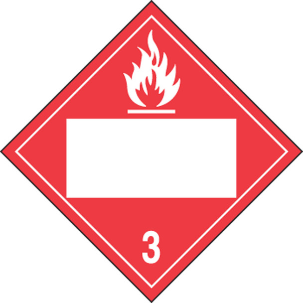 Blank DOT Placard: Hazard Class 3 - Flammable Liquid 10 3/4" x 10 3/4" PF-Cardstock 10/Pack - MPL4DG3ACT10