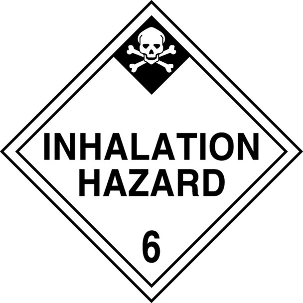 DOT Placard: Hazard Class 6 - Inhalation Hazard 10 3/4" x 10 3/4" Reflective Vinyl 10/Pack - MPL603FV10