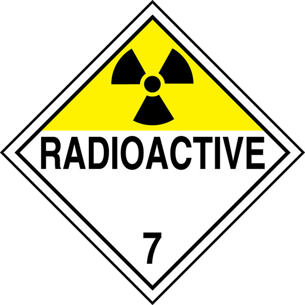 DOT Placard: Hazard Class 7 - Radioactive 10 3/4" x 10 3/4" Reflective Vinyl 1/Each - MPL701FV1