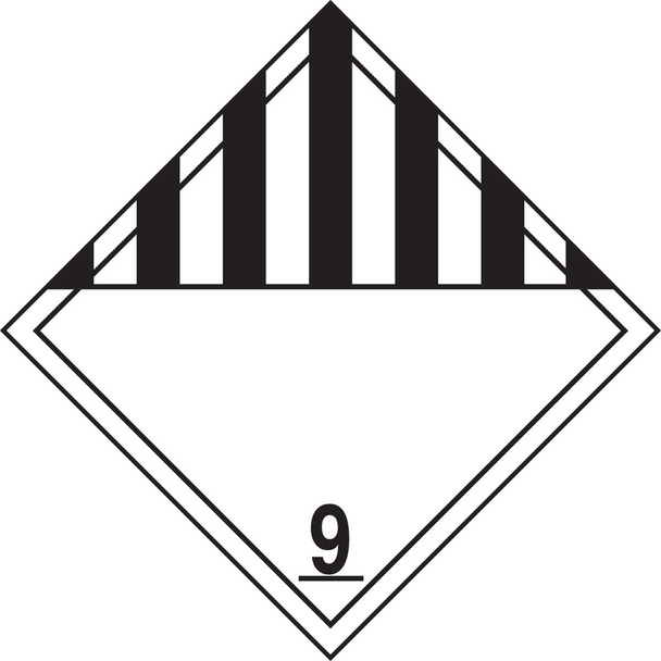 DOT Placard: Hazard Class 9 - Miscellaneous Dangerous Goods 10 3/4" x 10 3/4" Adhesive Vinyl / - MPL901VS1