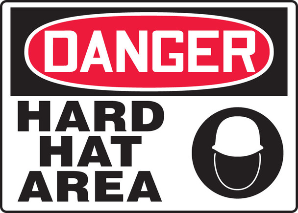 OSHA Danger Safety Sign: Hard Hat Area 7" x 10" Aluma-Lite 1/Each - MPPE063XL