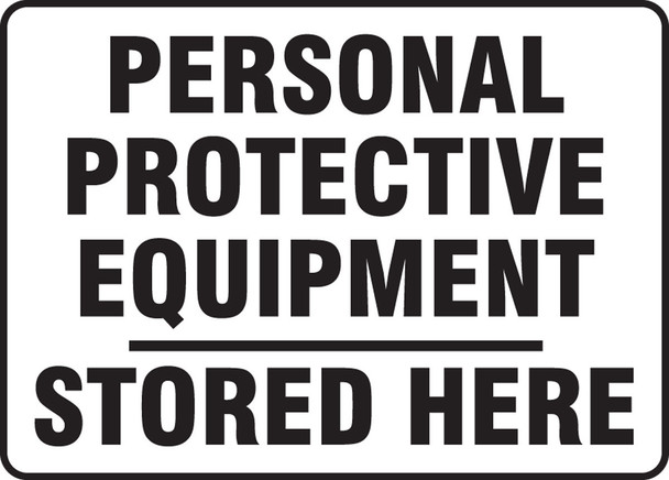 Safety Sign: Personal Protective Equipment Stored Here 10" x 14" Aluma-Lite 1/Each - MPPE536XL